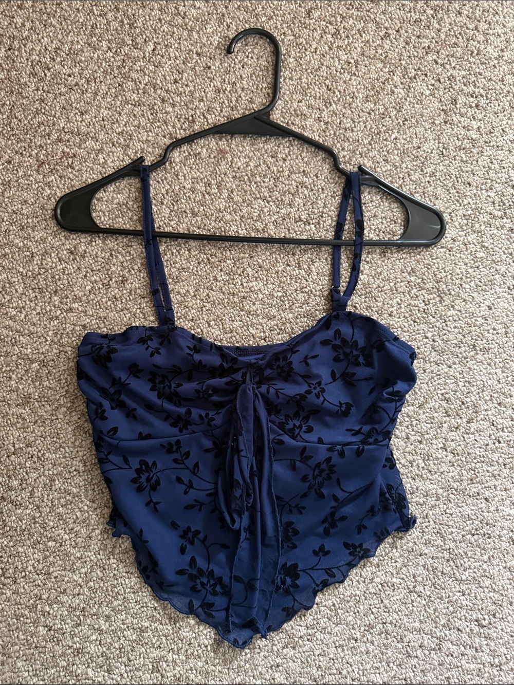 Floral blue crop top